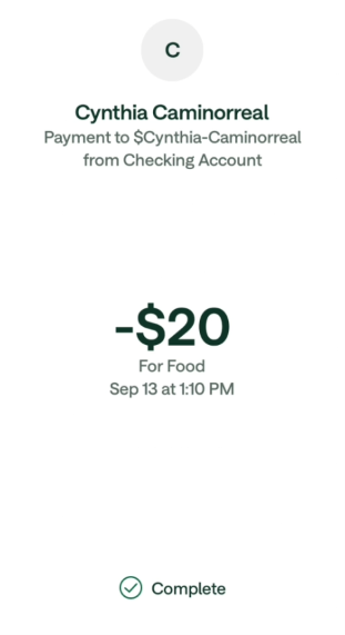 Completed cashout proof