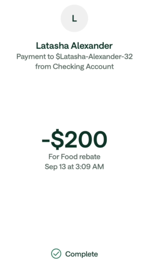 Completed cashout proof