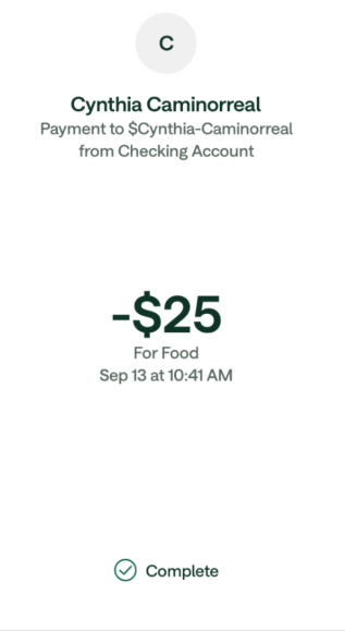 Completed cashout proof