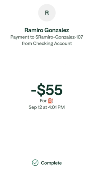 Completed cashout proof